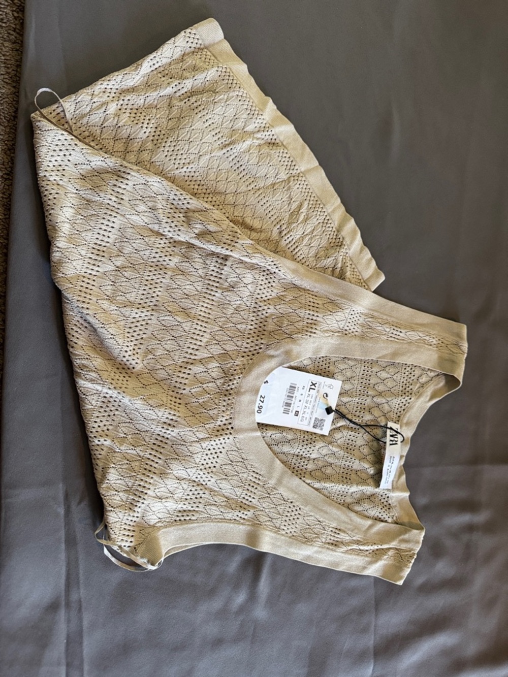 Zara Openwork Knit Tank Top in Beige - Picture 5 of 5